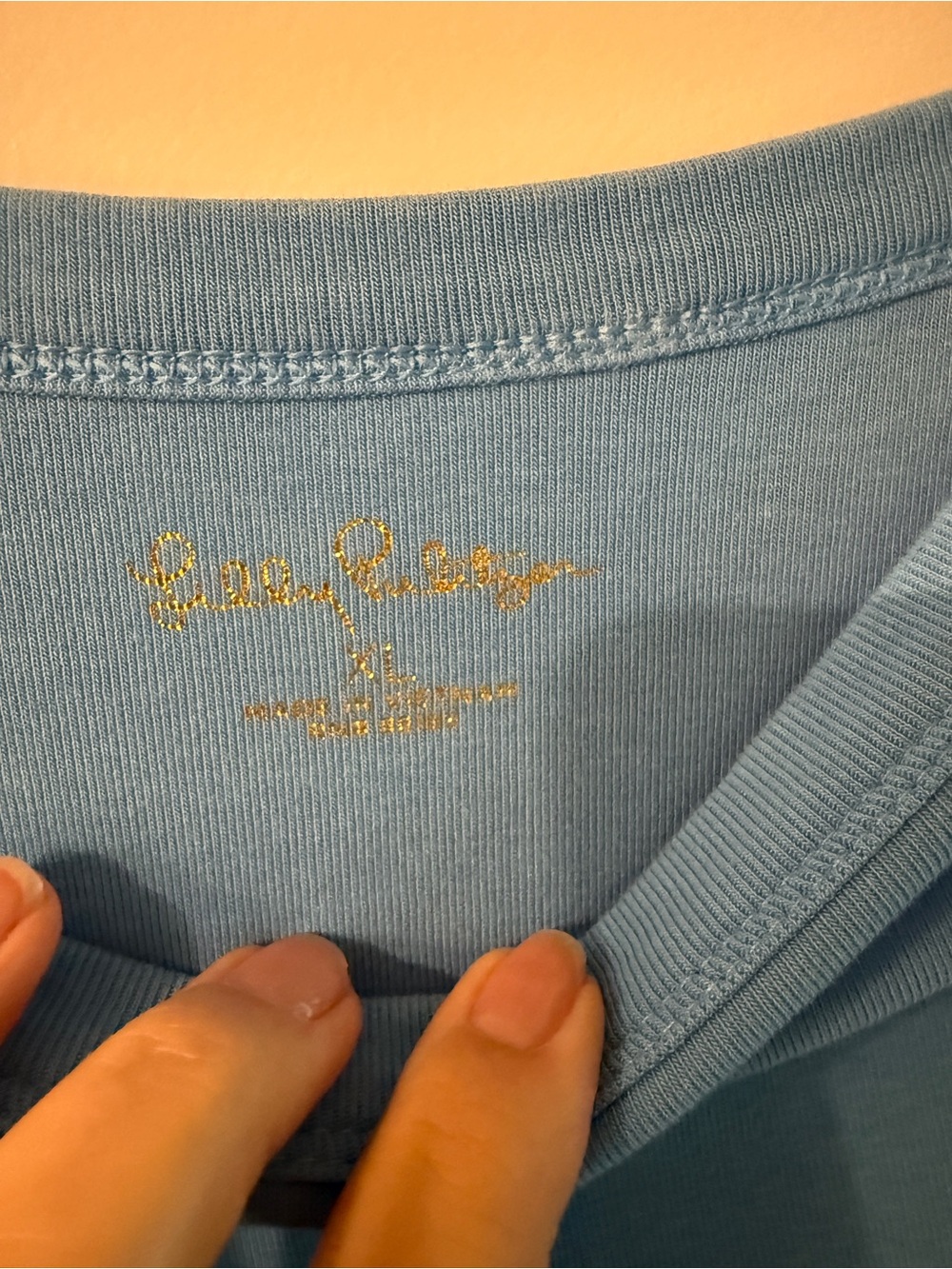 Lilly Pulitzer Sky Blue Ruched Sleeve Scoop Neck Top - Picture 4 of 4